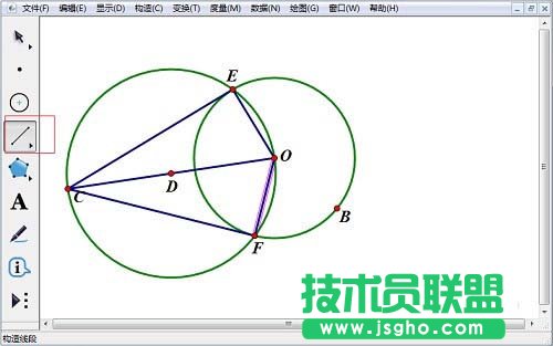 幾何畫(huà)板如何畫(huà)圓外一點(diǎn)的切線(xiàn)