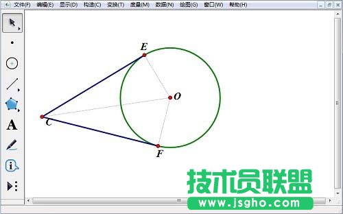 幾何畫(huà)板如何畫(huà)圓外一點(diǎn)的切線(xiàn)