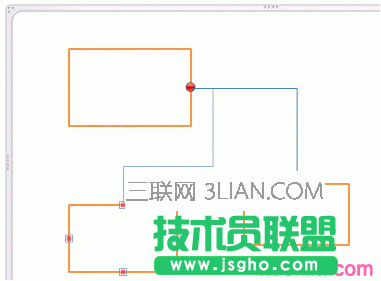 指向小紅圈，并將其拖到要重新連接的形狀。