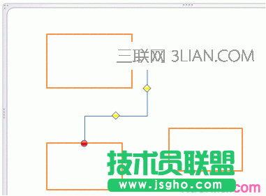 連接線已重新連接。單擊您要重排的連接線。