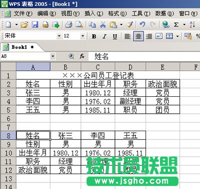 WPS表格用轉(zhuǎn)置實(shí)現(xiàn)表格行列轉(zhuǎn)換教程