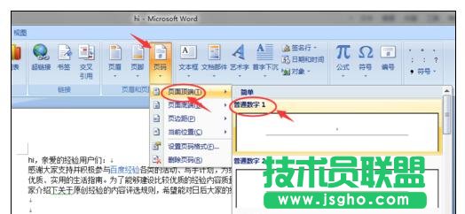 word2007頁碼怎么設(shè)置