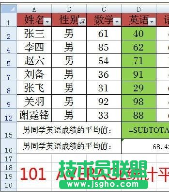 excel中subtotal函數(shù)如何使用