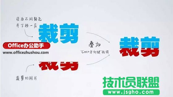 使用PPT的裁剪功能制作“雙色字”效果