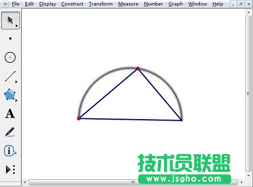 幾何畫板怎樣畫半圓？