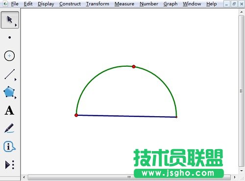 幾何畫板怎樣畫半圓？