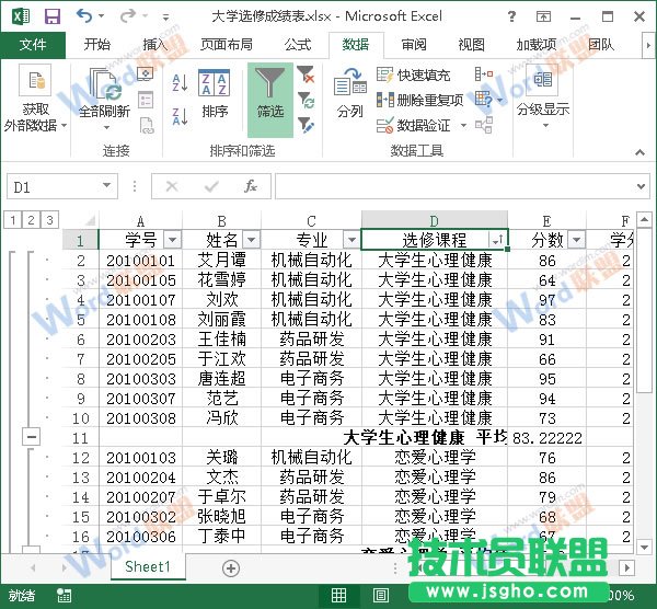 分類匯總效果