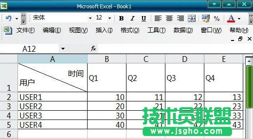 Excel斜線表頭怎么做6